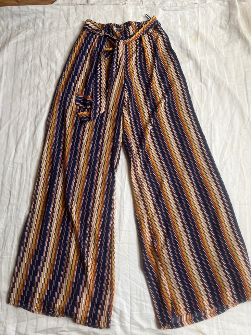 🪞 NWT tie front summer long flare palazzo dressy stretch pants